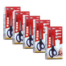 CutEdge 鋒銳 不沾膠萬用剪 附專利剪刀座 6吋, 藍色, 5支