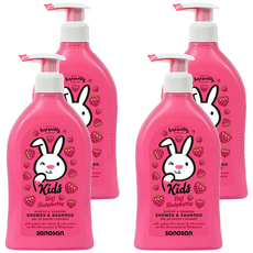 sanosan 珊諾 兒童2合1覆盆子洗髮沐浴露 400ml, 4瓶