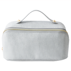 西格傢飾 閃亮亮韓系貴婦風琴化妝包 PU皮革亮片材質, 晶鑽銀, 1個