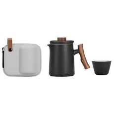 倉木 旅行茶具組 Set, 陶瓷材質, 含專屬收納包, 1組, CAKN0183BK, 黑色