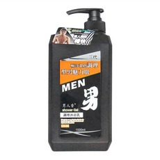 男人香 三代抗痘沐浴乳 竹炭清潔淨化角質 全身清爽, 1L, 1瓶