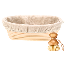 CHEFMADE 學廚 10吋橢圓形發酵藤籃, 25.6*15.2*7.6cm, 天然藤籃, 25.6 x 15.2 x 7.6cm, 1個