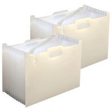 小麥購物 站立式風琴夾 方形 E105 298g, 米白色, 2個