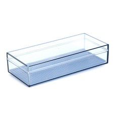 MOONIL CHEMICAL 長方形餐具收納盒 附蓋子 藍色, 1組