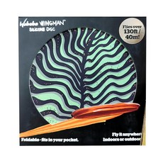 Waboba Wingman 藝術家軟式飛盤 可折疊 方便攜帶, 古代植物 綠色 + 黑色, 1個