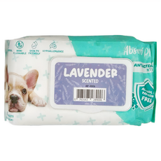 Absorb Plus狠清爽 寵物抗菌濕紙巾 - 薰衣草香, 80抽, 1包