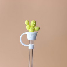 造型吸管套 黃仙人掌12mm, 黃色, 1入