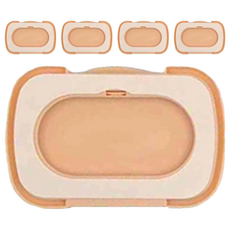 西松屋 Smart Angel 溼巾便利蓋, 可重複黏貼, 蜜桃橘色, 5個