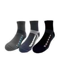 woawoa【圖騰中筒襪】十倍吸汗能量登山襪-L-3入組 吸濕排汗 Black Gray Navy Blue, 1入, Black, Gray, Navy Blue