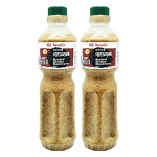 味榮 日式焙煎胡麻沙拉醬, 生機飲食最佳拍檔，無添加人工色素、零膽固醇、零反式脂肪酸, 600ml, 2瓶