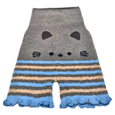 超彈力超保暖親膚肚圍 兒童款, 條紋灰貓咪, 36 x 22 公分