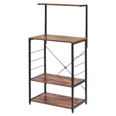 防潑水多功能電器收納架 123 x 60 x 40cm, 胡桃色 + 黑色, 1個