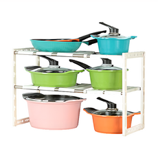 LIVENS 鍋具收納架 567~728 x 258 x 392 mm 1個, 白色, 2