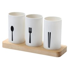 Ants 北歐風瀝水餐具收納桶 PP塑料原木, 混色, 1組