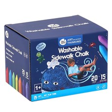 Jar Melo 可水洗戶外道路迷你粉筆組 15色20入, 混色, 1組