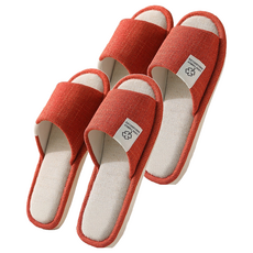 四葉草棉麻拖鞋 - 橘色 24cm, 2雙