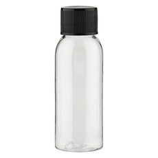 透明塑膠分裝瓶 附黑色螺旋蓋 30ml, 30個, 透明+黑色