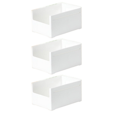 懶角落 櫥櫃收納筐 ABS+PP材質 深框, 大號(28 x 20 x 15cm), 深櫃, 3個