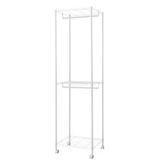 dayneeds 日需百備 輕型 烤漆3層雙桿衣櫥, 白色