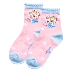 oneder 旺達 冰雪奇緣童襪 柔軟舒適透氣 台灣製, 艾莎, 15-18cm