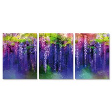 24mama 掛畫 三聯式 抽象 春天 植物花卉 夏天 藝術, 30 x 40cm, 無框畫