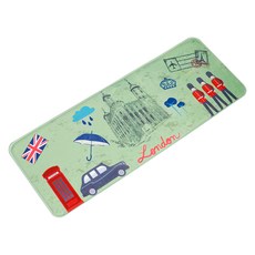 Cotton Field 棉花田傢飾 法蘭絨印花防滑走道毯, 108 x 39cm, 英國大兵 綠色