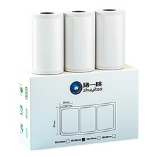 PeriPage 豬一桃紙廠 30mm 白色標籤貼紙 熱感應打印紙, 3個