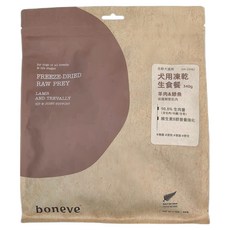 紐西蘭 boneve 全齡犬 凍乾生食餐, 羊肉 + 鰺魚, 340g, 1包