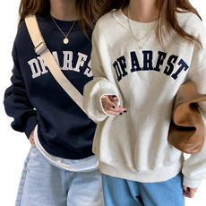 베르슈어 자수 레터링 오버핏 가벼운 맨투맨 2p