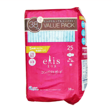 elleair 艾黎艾爾 elis 愛麗思 極致薄衛生棉 護翼型, 日用量多安心(25cm), 38片, 1包