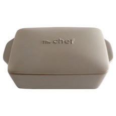SALIU The chef 多功能耐熱陶製萬用長方形附蓋烤盤 mini 平底 暖灰色, 1個, 14cm