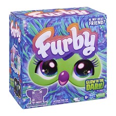 Hasbro 孩之寶 Furby 菲比小精靈 電子互動絨毛玩偶, 22.8cm, 極光藍綠色, 1盒