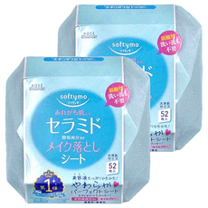 KOSE 高絲 softymo 絲芙蒂 卸妝濕巾系列 神經酰胺 淺藍色, 52張, 2盒