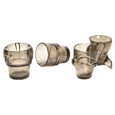 DOIY Puppy Glasses 小狗疊疊杯 尺寸24 x 7.5 x 8cm 水杯4入, 玻璃棕色, 1組