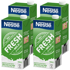 Nestle 雀巢 全脂牛乳 100%紐西蘭純生乳, 1L, 4瓶