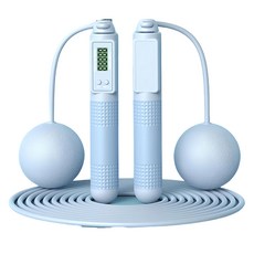 麥克健身 智能跳繩2用款, 運動數據一目瞭然，加大負重球， 燃脂更高效, 藍色, 1組, 280cm + 28 x 6.5cm