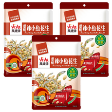 ViVa 萬歲牌 蔥燒辣小魚花生, 96g, 3袋