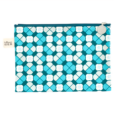 in Blooom 印花樂 拉鏈文具袋 棉質尼龍拉鏈 21 x 14 cm, 澡堂綠, 1個