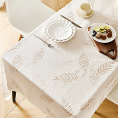 BonBon naturel 法式立體壓紋高質感防水防油長桌巾 180 x 137cm 適用於多種餐桌, 葉語, 1條