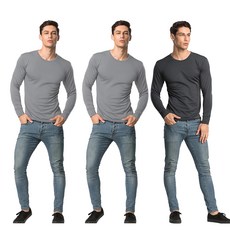 MI MI LEO MIT厚刷毛保暖衣3件組 深灰 x 1 + 淺灰 x 2