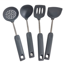 不沾鍋廚具四件套 鋁合金材質 耐溫範圍-40°C~230°C, 43 x 12 x 8cm, 1組, 灰色