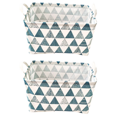 Bebehome 日式折疊收納箱, 熱帶風情 藍綠色, 2個