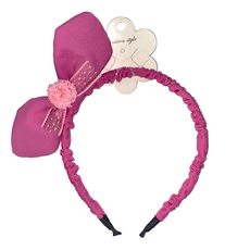 SY 童 手做造型髮圈 蝴蝶結髮箍, 蝴蝶桃紅, 1個