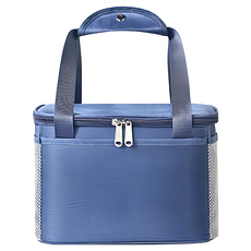 E.City 手提大容量方款網格保溫保冷包, 深藍色, 29 x 22 x 20cm, 1個