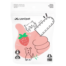 UOMIPET 潔齒指套 草莓口味 寵物潔牙用品 (37個/包), 1包