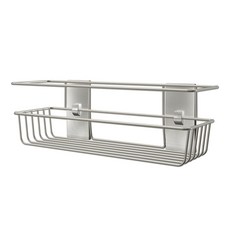 3M Command 無痕 金屬防水收納浴室置物籃 US設計款, 銀色, 1組