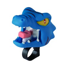crazy SAFETY 兒童騎乘專用車鈴, 3D瘋狂安全動物車鈴, 自行車/機車/滑步車/嬰兒推車適用, 小藍龍, 1個