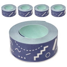 KING JIM TEPRA LITE 熱感式標籤薄膜自黏膠帶 POKETO, 經濟實惠, 多樣圖案選擇, 抽象幾何, 5捲