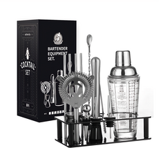 專業調酒器具18件組 波士頓帶護底, 1組, 波士頓帶底