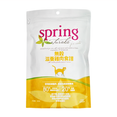 Spring Naturals 無穀滋養食譜 貓食 全年齡適用 80%肉含量, 雞肉, 300g, 1包